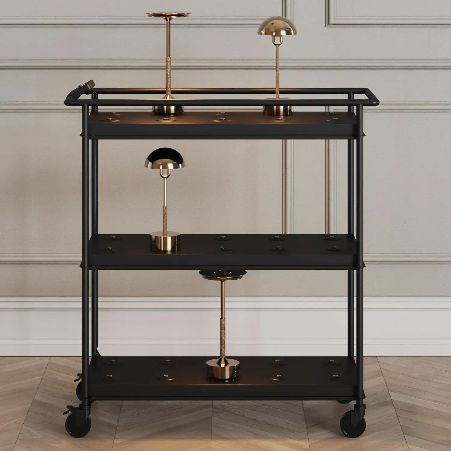 Serholt Collection serving and display cart in anthracite