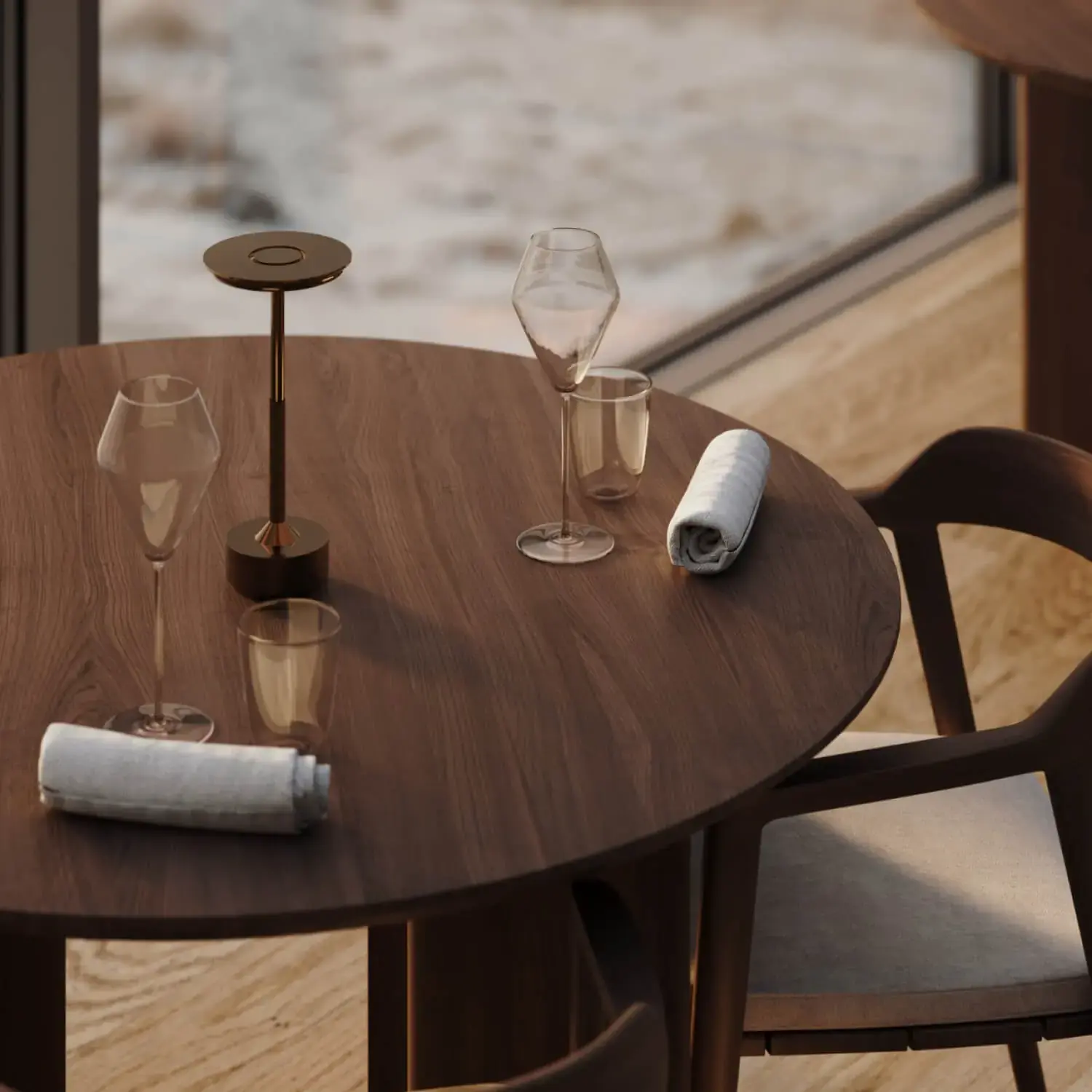 Shelby lamp in a styled hospitality setting